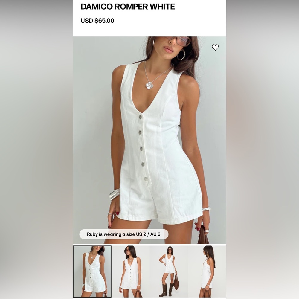 Princess Polly White Romper